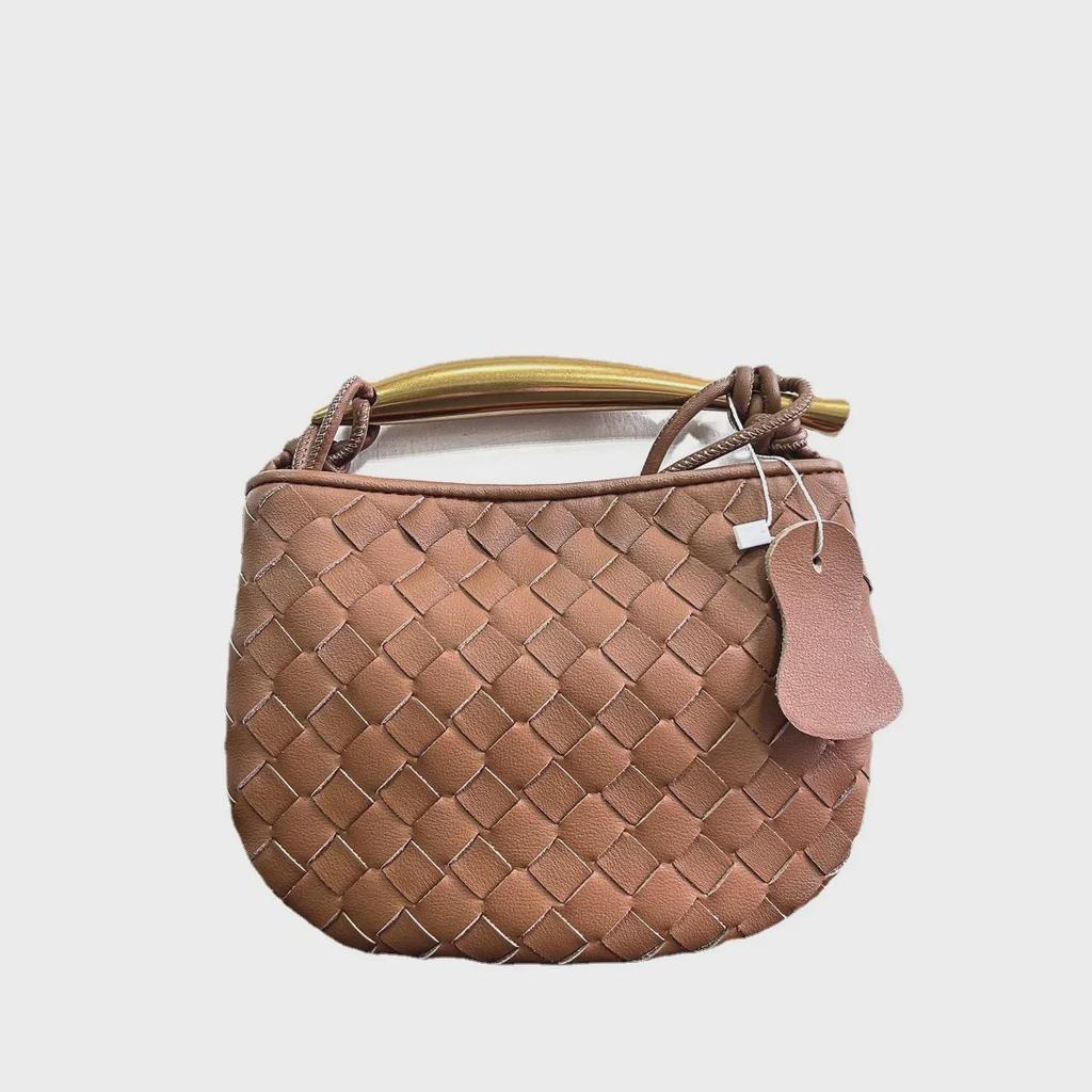 Плетеная кожаная дизайнерская сумка для пельменей: Стильная повседневная женская сумочка