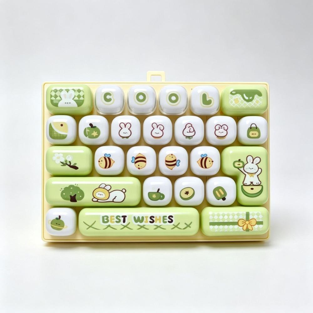 Transparent Dual-Tone Decompression Button Toy Cute Design Keyboard Keychain Children's Bag