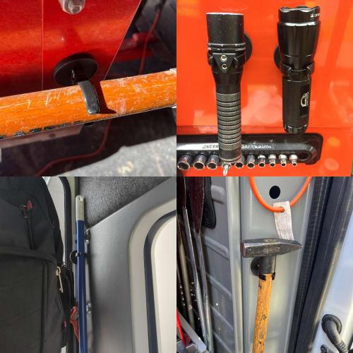 MUTUACTOR Magnetic Hook, Non-Slip Magnetic Mount, Heavy-Duty Hook for Flashlight Holder, 10 Lbs, Large Opening Universal Magnet for Garage, Garden, an