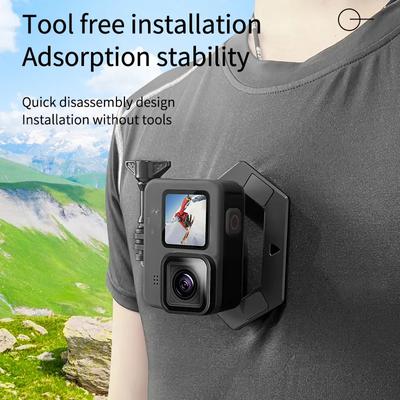 Магнитная присоска для DJI Action 4 Gopro 11 Insta360 X3 Сильный магнитный адсорбционный нагрудный кронштейн для съемки от первого лица