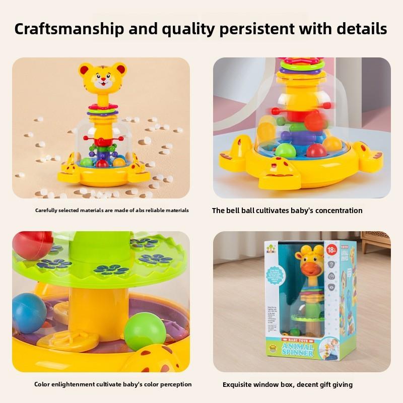 Развивающая игрушка для малышей, толкающая жираф, прыгающий мяч с перекатывающимися бусинами для детской игровой комнаты