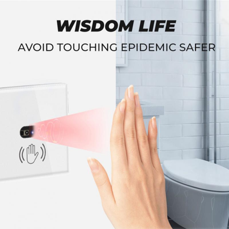 CORUI Умный настенный выключатель света Стеклянная панель Инфракрасный индукционный выключатель человеческого тела Прерыватель для умного дома Inteligente Switch