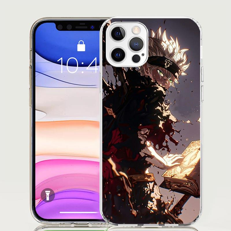 Черный чехол для телефона с аниме-рисунком 'C-Clovers' для iPhone 18 17 Air 16 15 Plus 11 14 Pro Max 13 Mini 12 7 8 + SE Арт-узор Индивидуальная обложка 17