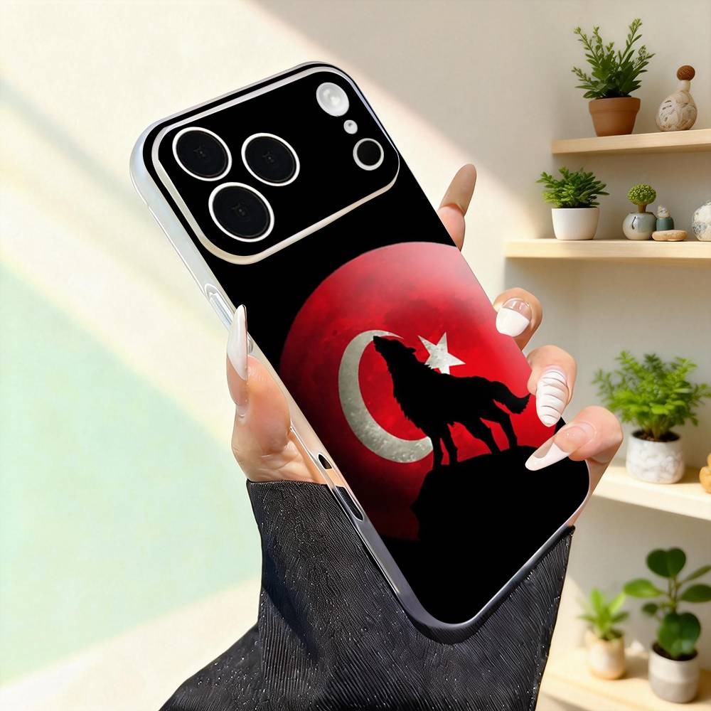 Турецкий Волк Турция Флаг Крутой Для iPhone 11,12,13,14,15,16,17,Pro,Max,Plus,Mini,SE4,E Чехол Для Телефона С Беспроводной Зарядкой MagSafe