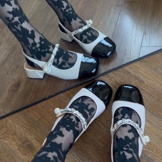 Новые ретро-босоножки на толстом каблуке из Гонконга, женские туфли на одной пуговице, французские женские туфли на толстой подошве, ароматные туфли Мэри Джейн