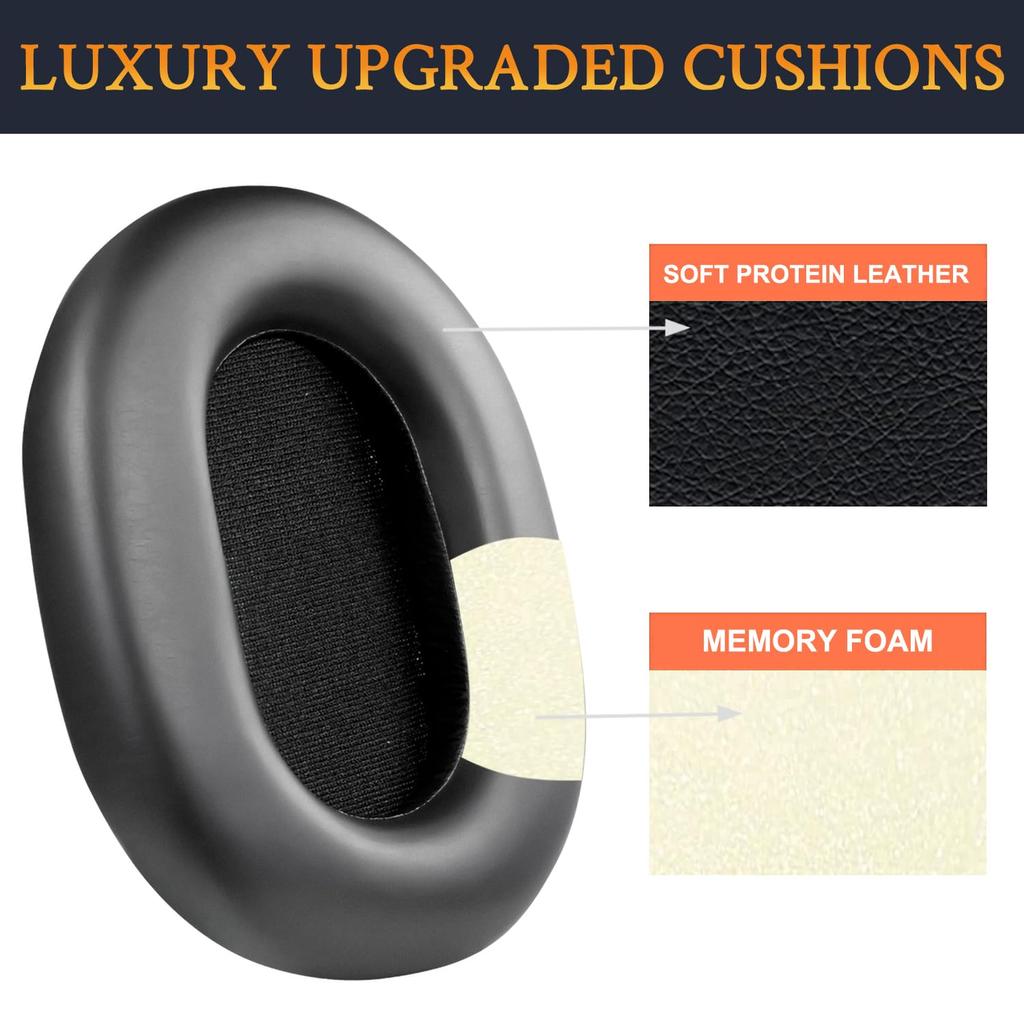 SOULWIT Ear Pads Ear Cushions for Sony Wireless Noise Canceling Headphones Replacement Pads High Density Foam Protein Leather Head Pad WH-1000XM5