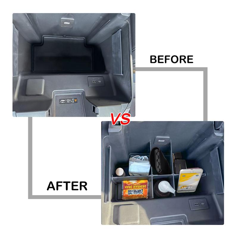 Center Console Dividers for 2025 2024 Chevrolet Silverado 1500 & GMC Sierra 1500 Armrest Storage Divider Tray Accessories