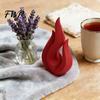 Stylish Desktop Decor 3D Printed Flame Sculpture, Matte Red Hollow Statue, Ornament Minimalist Art for Office Home Design Sculpture