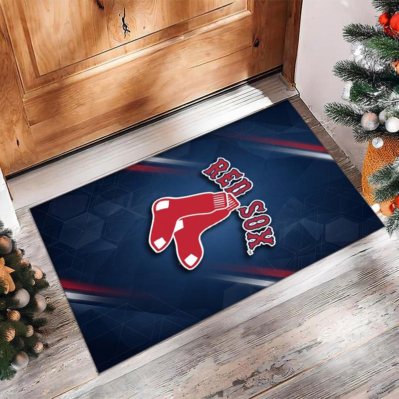 Boston Red Sox Crystal Velvet Carpet Soft Anti?Slip Floor Mat Comfortable Home Living Room Bedroom Decor Rug