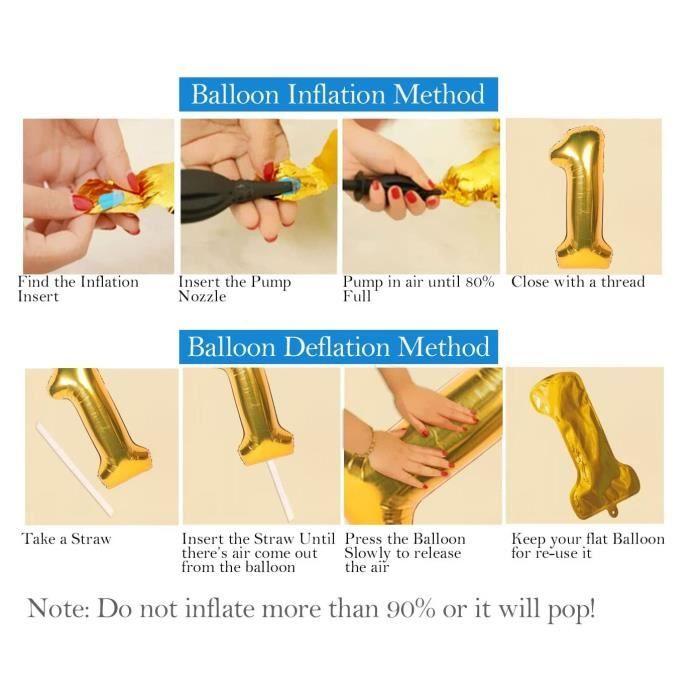 Ballon Chiffre 2 - Multicolore - 100cm - Aluminium - Fête Anniversaire - Décoration