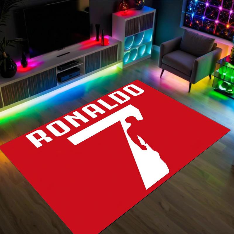 Cristiano Ronaldo Design Crystal Velvet Carpet Cozy Non?Slip Printed Rug For Bedroom Living Room Entrance