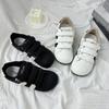 Autumn Leather Women's New Velcro Little White Shoes Small Thick-soled Big Head Sports and Leisure Shoes