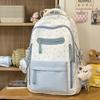 Schoolbag Large Capacity Lightweight Backpack Korean Edition ins Junior High School Student Burden Reduction Ridge Protection School Bag Women's Niche