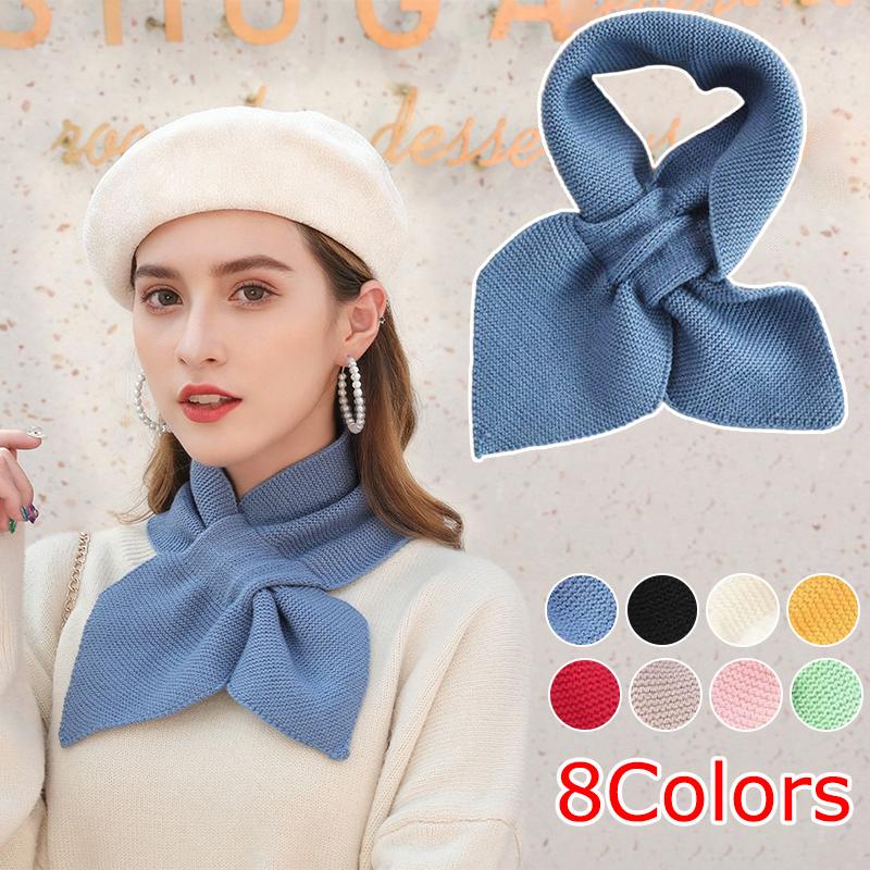 1PC Women's Knitted Cross Scarf for Warmth Softness Lightness and Fashion