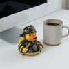 Интересная Декоративная Сцена Фигурка Утенка Пожарного, Прочный Смоляной Настольный Орнамент, Креативный Милый Подарок на Тему Пожаротушения Желтый