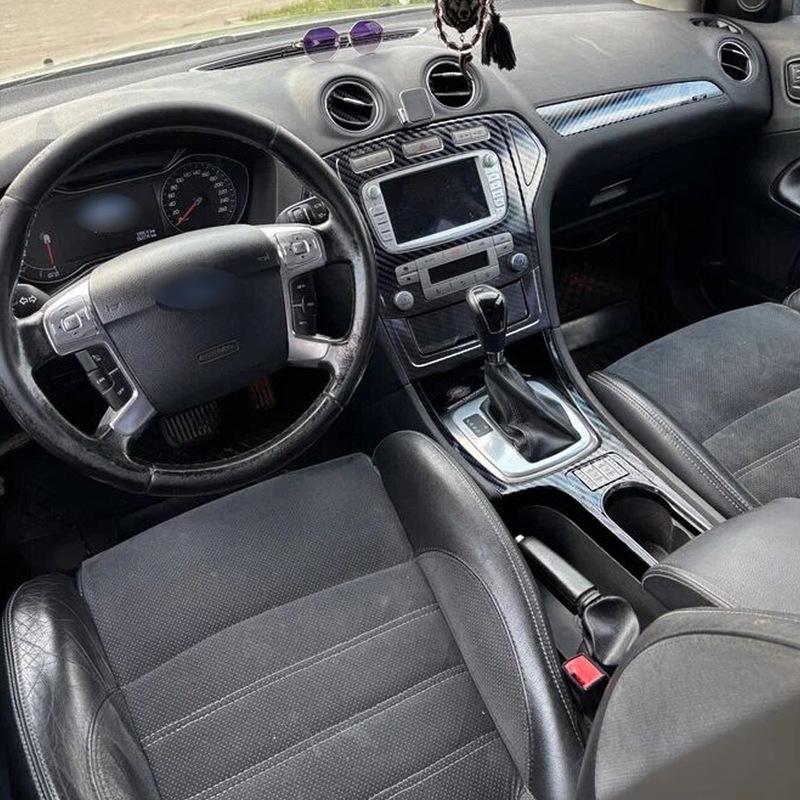 For Ford Mondeo 2007-2010 Interior Central Control Panel Door Handle 5DCarbon Fiber Stickers Decals Car styling Accessorie