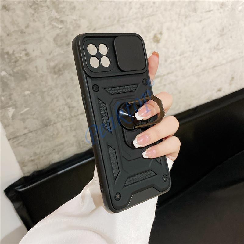 Противоударный чехол Slide Armor для телефона OPPO A7 A3S A5S A9 2020 Realme 8 Pro C3 C11 C12 C15 Narzo 20 Защитная крышка объектива камеры