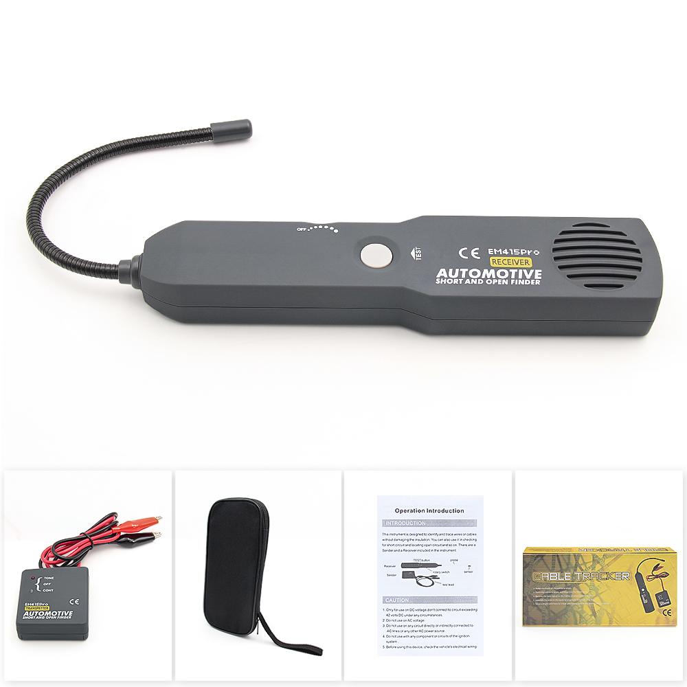 Автомобильный EM415PRO Автомобильный детектор короткого замыкания Инструмент для ремонта автомобиля Детектор короткого открытого кабеля Тестер линии трассировки кабеля EM415PRO Инструмент для ремонта сканера