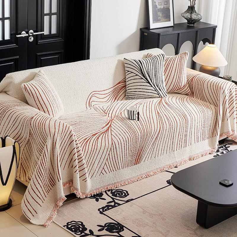 Ткань, шерстяная пряжа, полоска для дивана, полотенце, универсальный нескользящий чехол на четыре сезона в скандинавском стиле, цельный чехол, детский слинг