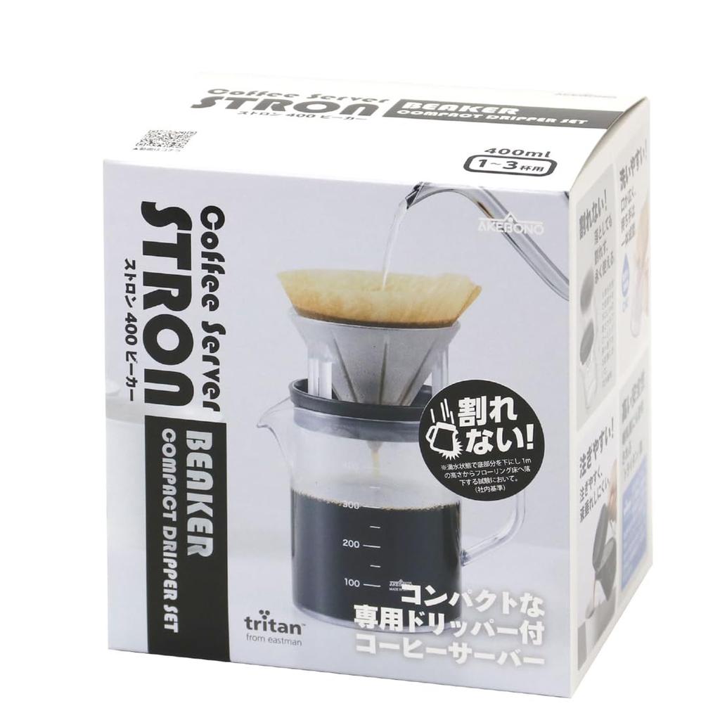 Кофейный сервер Akebono Sangyo Stron 400 Beaker Компактный набор капельниц Черный TW-3768