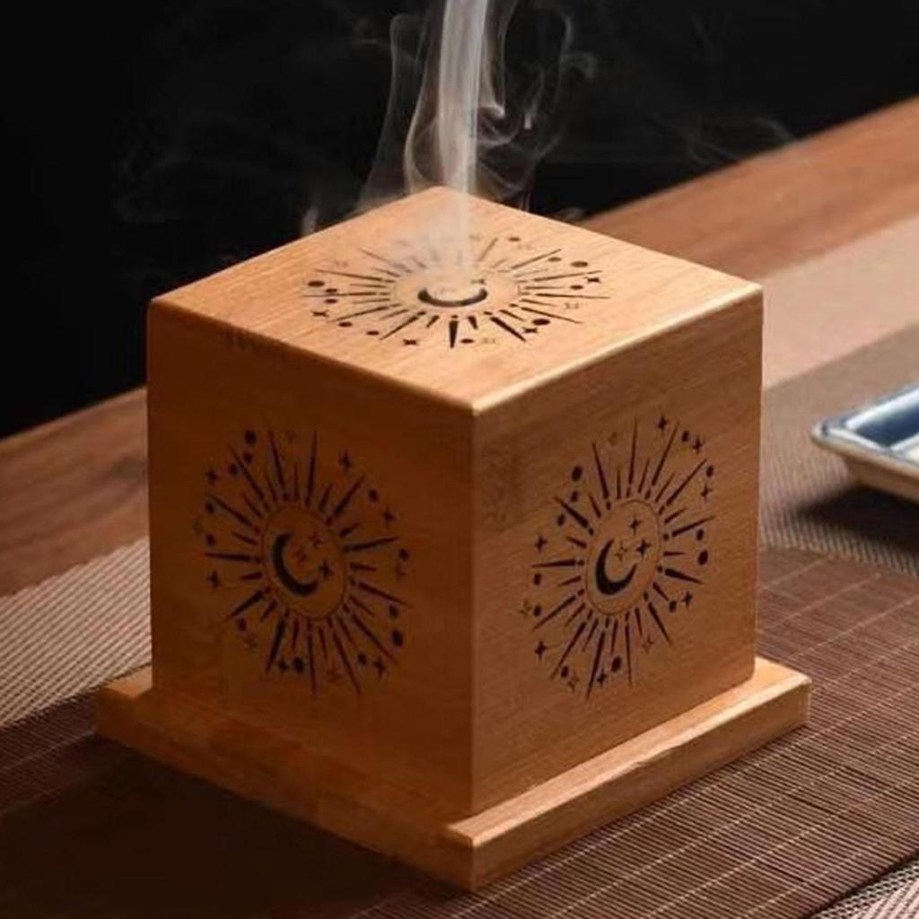 Подставка для благовоний из дерева для настольного использования с крышкой-релаксом