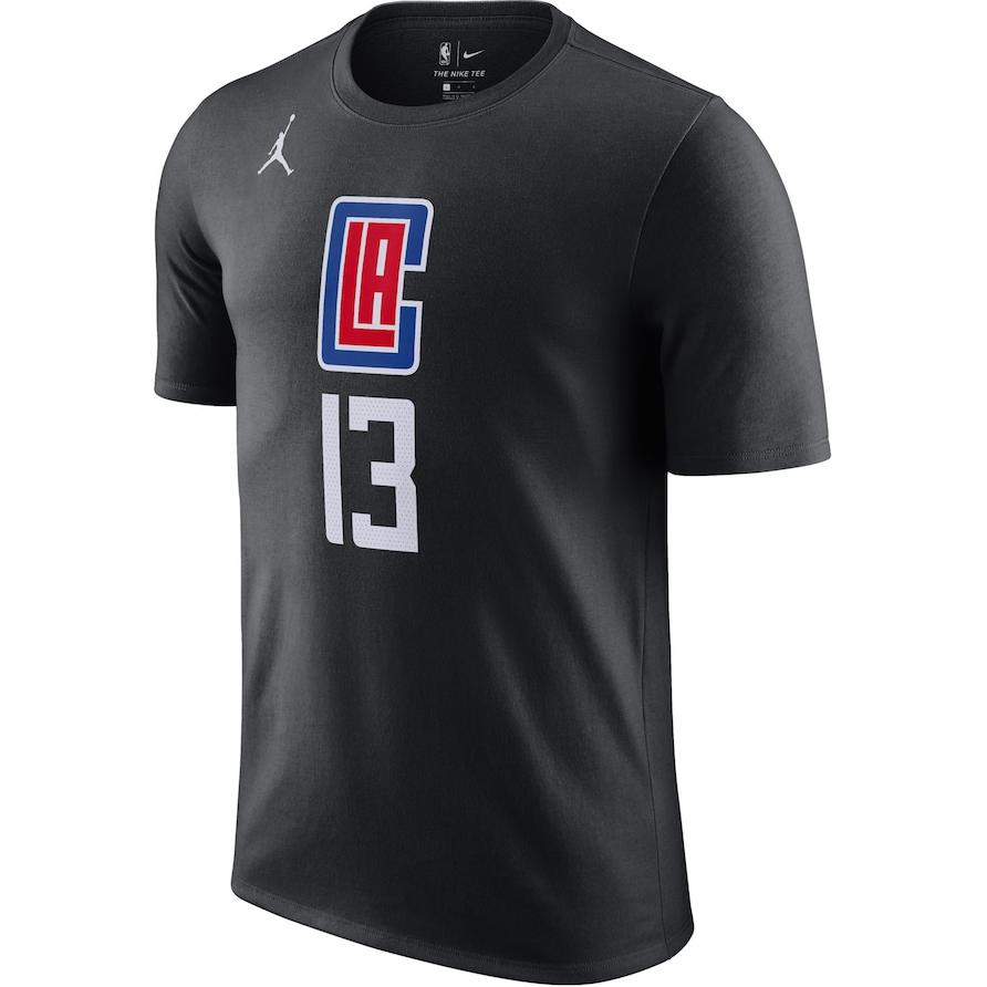 Jordan X NBA Collaboration Paul George Los Angeles Clippers Letter Number Print Crew Neck T-Shirt Unisex T-Shirt Black CV9984-016