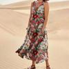 Women's Summer Casual Fashion Easter Printed Sleeveless Round Neck Pocket Dress