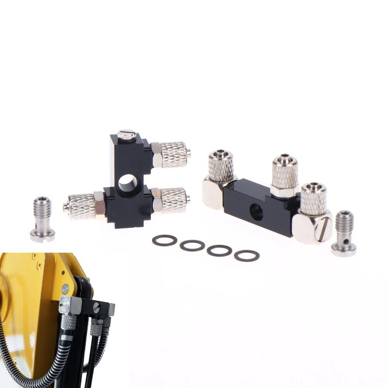 3 Channel Cnc Metal Connector For Hydraulic Cylinder Of 1/12 Rc Excavator Bulldozer Car Parts Accessories