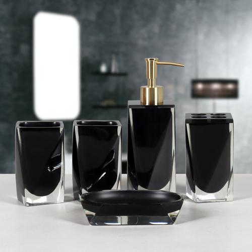 Набор из пяти предметов для ванной комнаты из смолы, набор для мытья посуды, принадлежности для ванной комнаты, бутылочка для лосьона, стаканчик для ополаскивателя полости рта, держатель для зубных щеток, мыльница, поднос для хранения