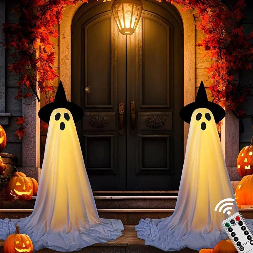 Scary Halloween Ghost Ornaments Luminous LED Glow Specter Ornament Haunted House