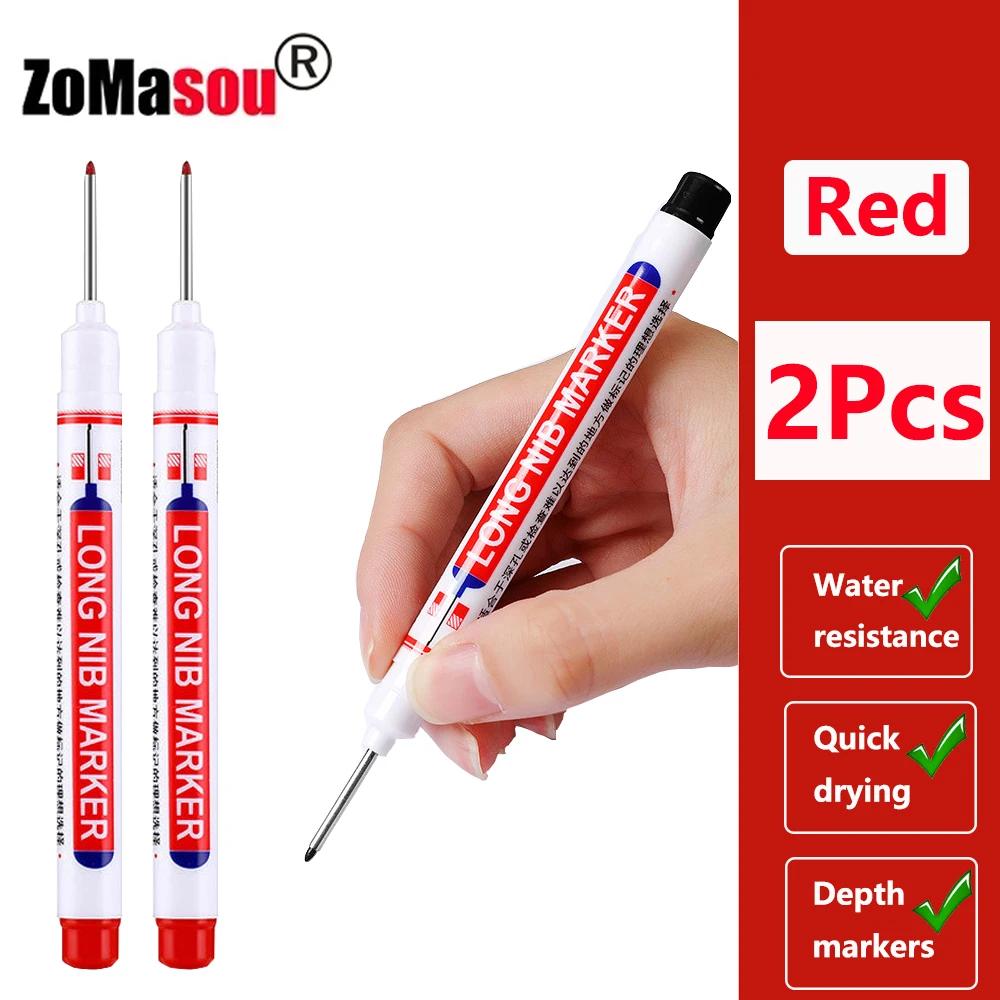 20mm 1-100Pcs Waterproof Deep Hole Marker Long Head Markers Pen Woodworking for Metal Carpenter White/Black/Red/Blue/Green Ink