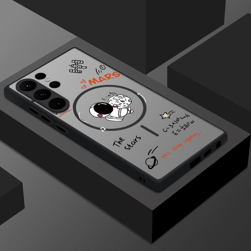 Прозрачный матовый беспроводной магнитный чехол для Samsung S25 Ultra S24 FE S23 Plus S22 S21 противоударный мягкий чехол для телефона