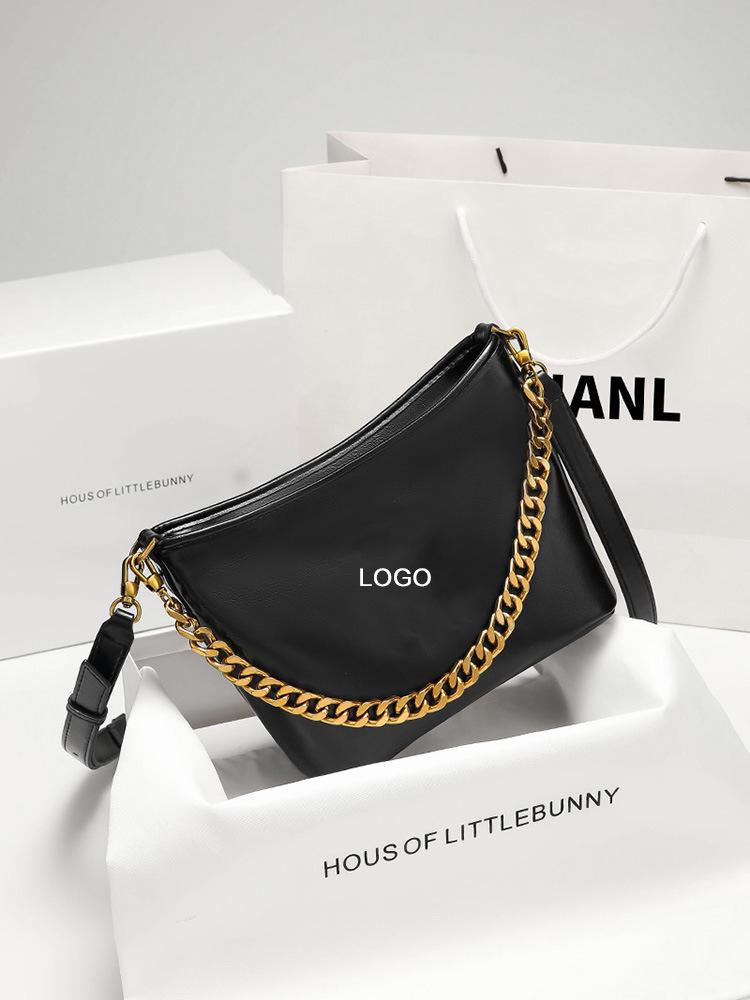 2025 Высококлассная европейская и американская ретро сумка-ведро на цепочке Ян - Универсальная, простая, вместительная сумка