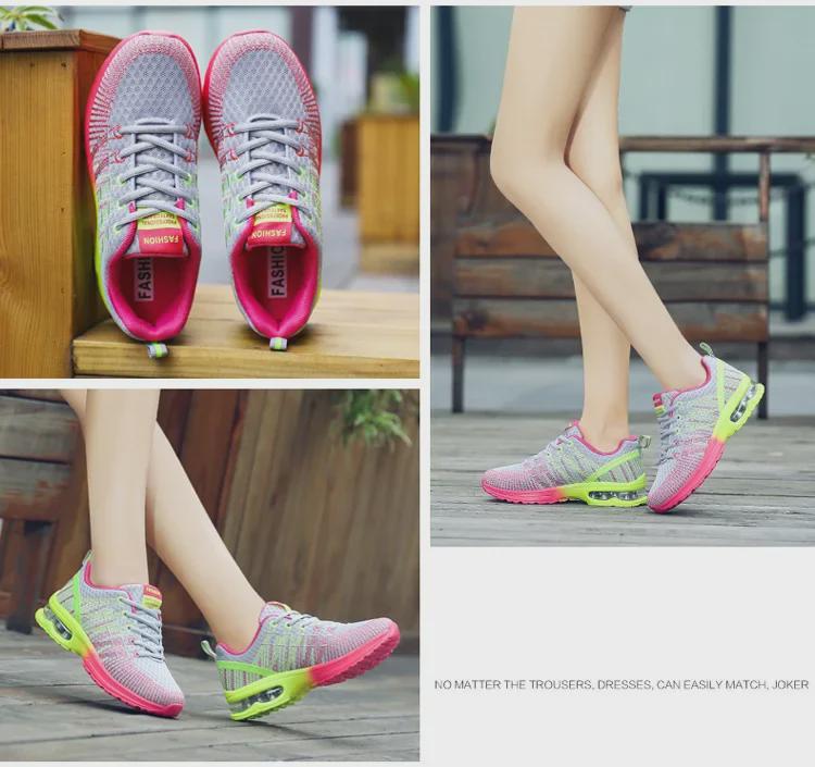 Женские кроссовки на воздушной подушке весна-лето 2021 года — легкие, дышащие, с мягкой подошвой, кроссовки для бега по пересеченной местности