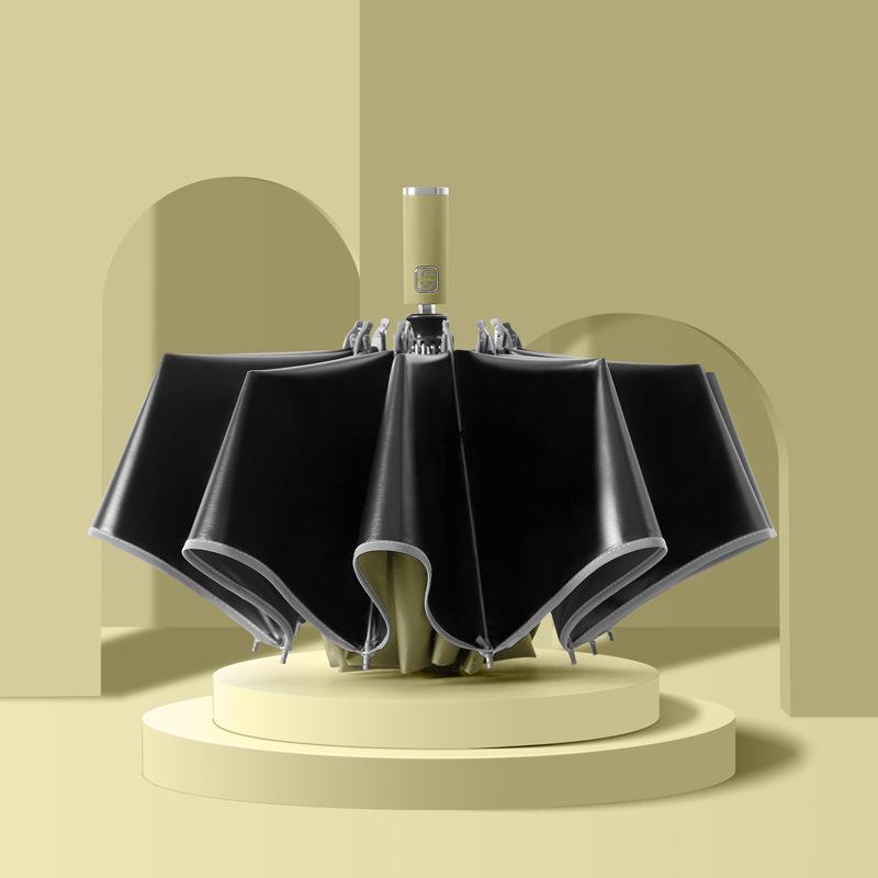 10 спиц зонт от солнца из виниловой ткани с обратным сложением, цветовая схема ручки, трехсложный зонт