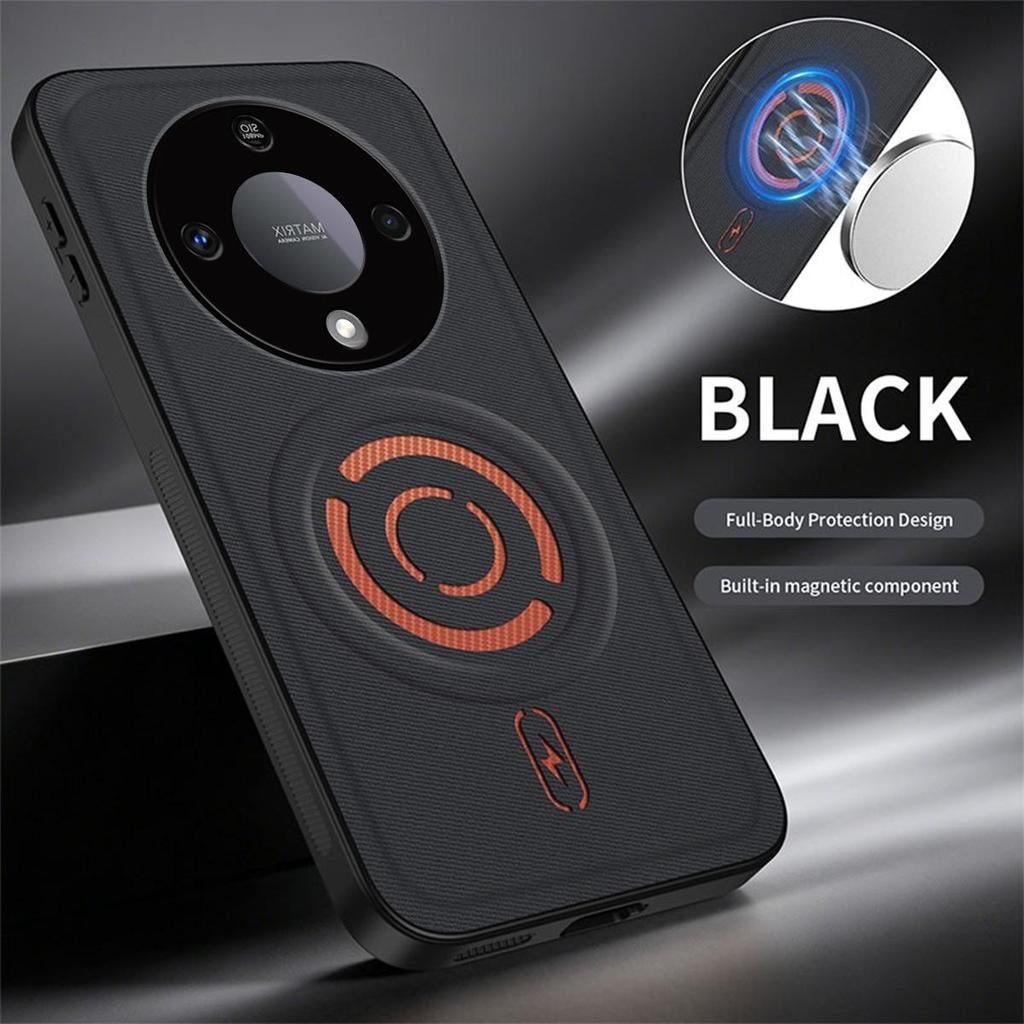 Текстурированный чехол-бампер из ТПУ с покрытием под кожу для HONOR X9b, противоударный, мягкий