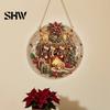 Seasonal Festival Gift Ideas Christmas Rhinestone Painting Suncatcher Kit, Round DIY Hanging Decor Party Supplies for Tree Home, Craft Pendant Holiday