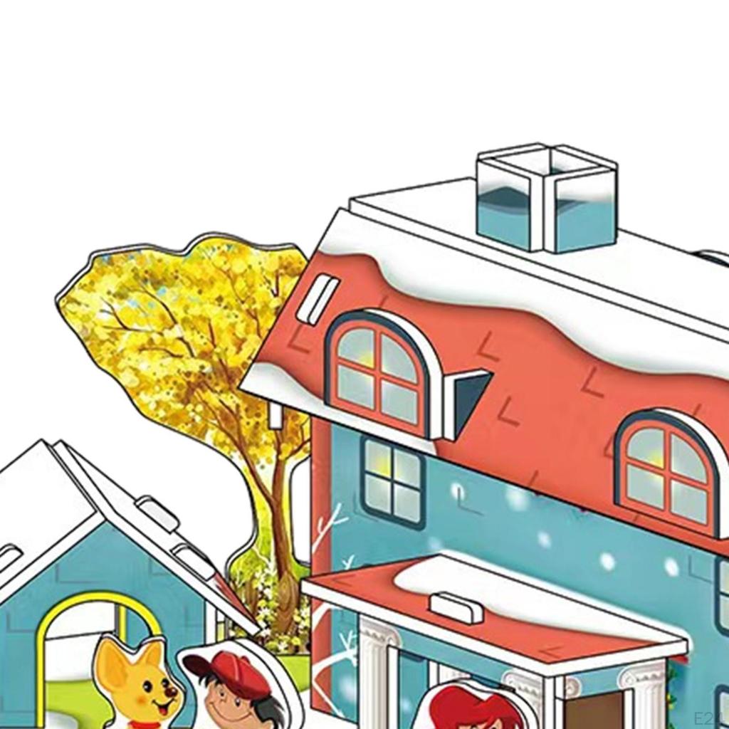 DIY Decoration, Christmas Crafts, Indoor And Outdoor 3D Puzzle for Kids, Craft House
