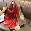 Spring/Summer New Women'S Silk Scarf 135 * 180cm Simulated Silk Twill Square Scarf Fashion Printed Large Square Scarf Professional Scarf