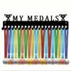 Metal Black Medal Display Rack Wall-Mounted Medal Hooks Holds 60 Medals For Running Football Baseball Awards Art Home Decor