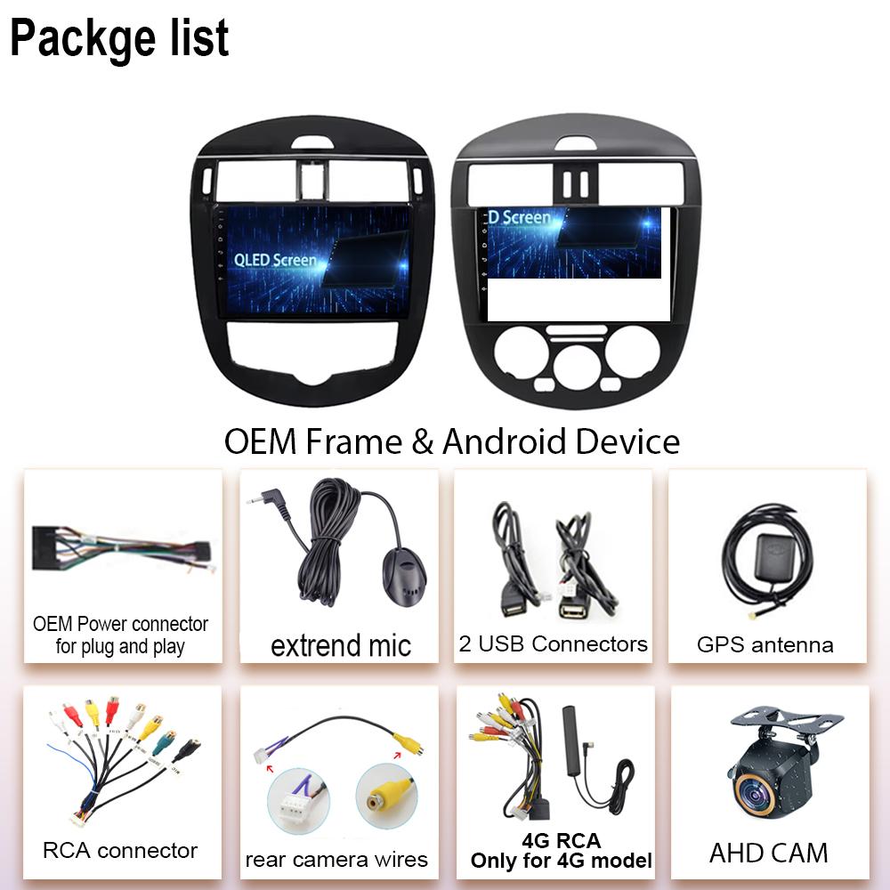 Andorid 14 Автомобильный мультимедийный радиоплеер Навигация Для Nissan Pulsar C13 хэтчбек 2013 - 2018 Carplay БЕЗ 2Din DVD BT QLED Экран