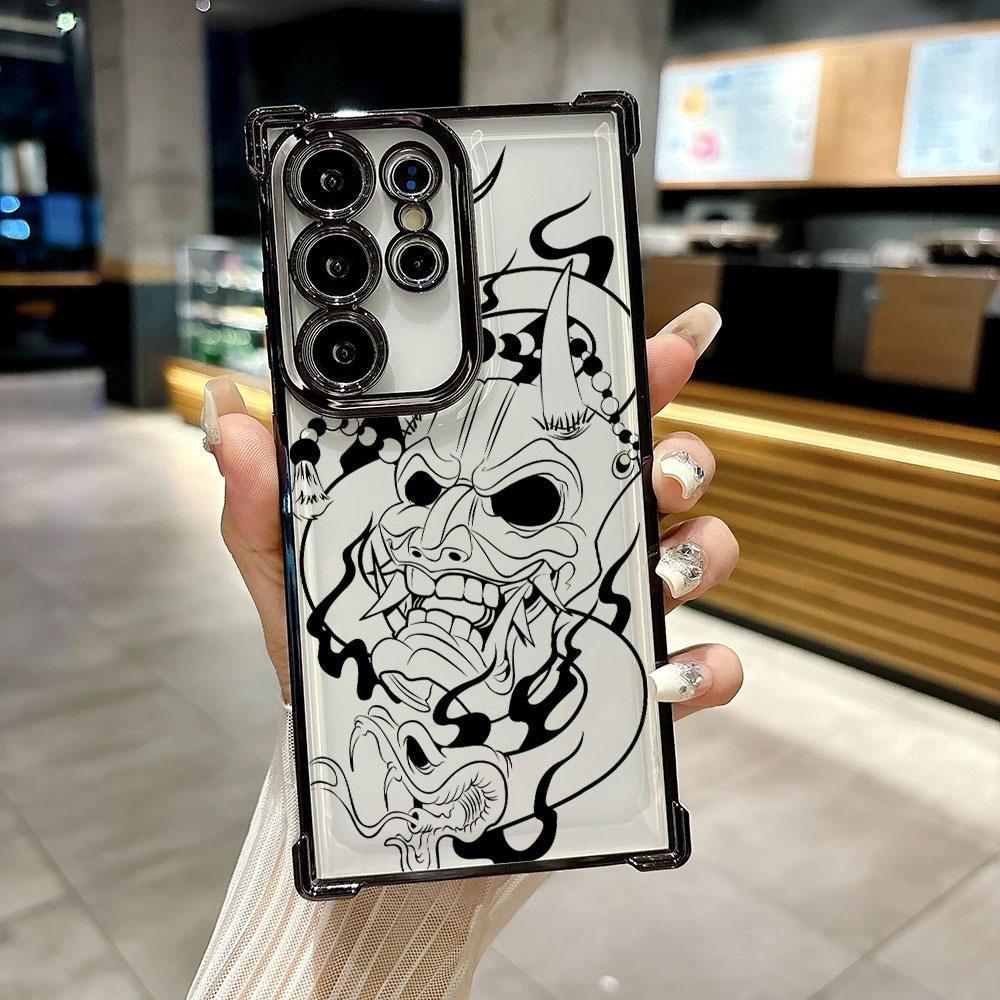 Funda For Samsung S26 Ultra Hannya Oni Warrior Ghost Mask Phone Case For Galaxy S25 FE S26 S24 S23 S22 S21 Ultra S20 Plus Cover