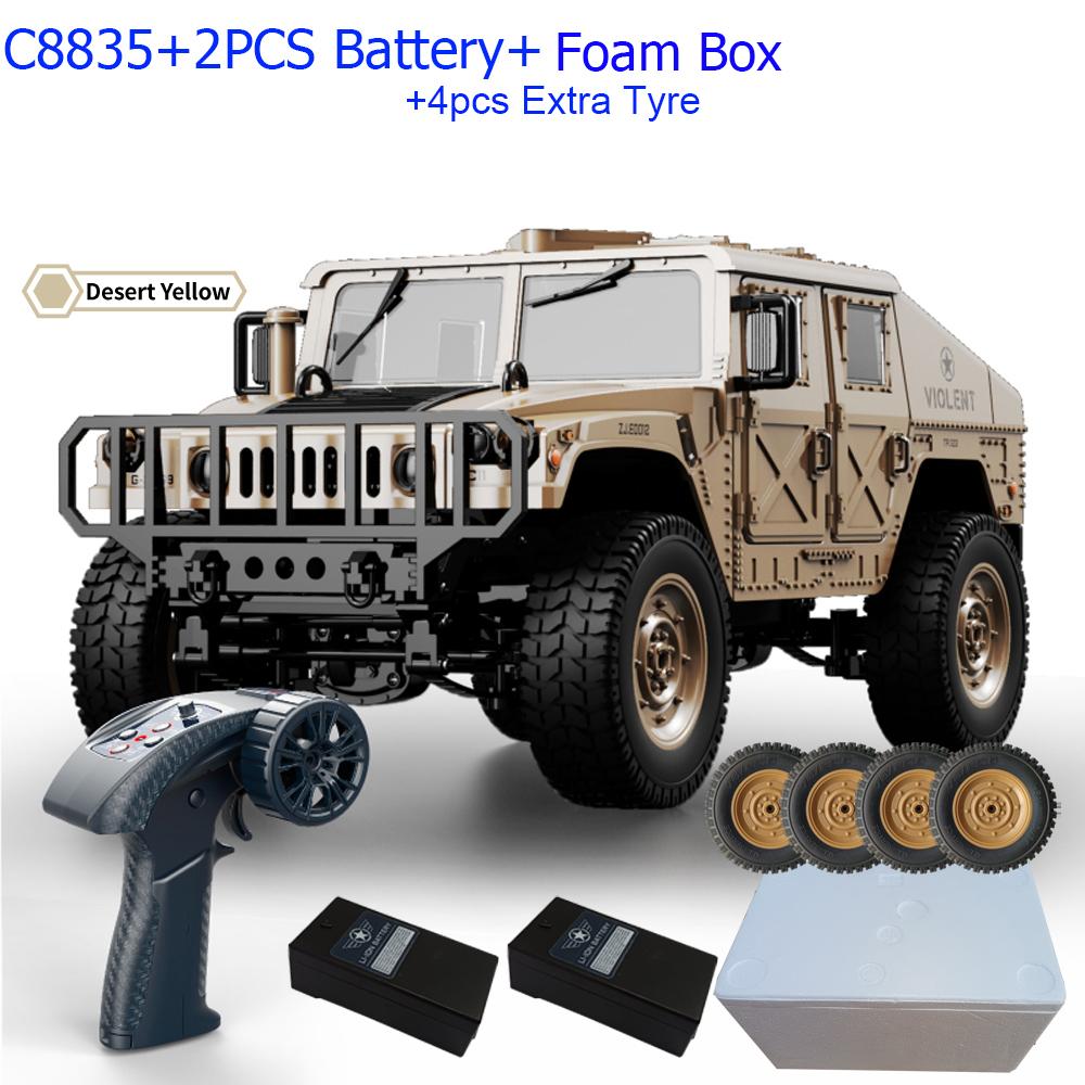 ABAH1 C8835 1:14 RC Car 2.4G Remote Control Car 4WD Off-road Climbing Simulation All-terrain RC Crawler Military Jeep JJRC RC Toys