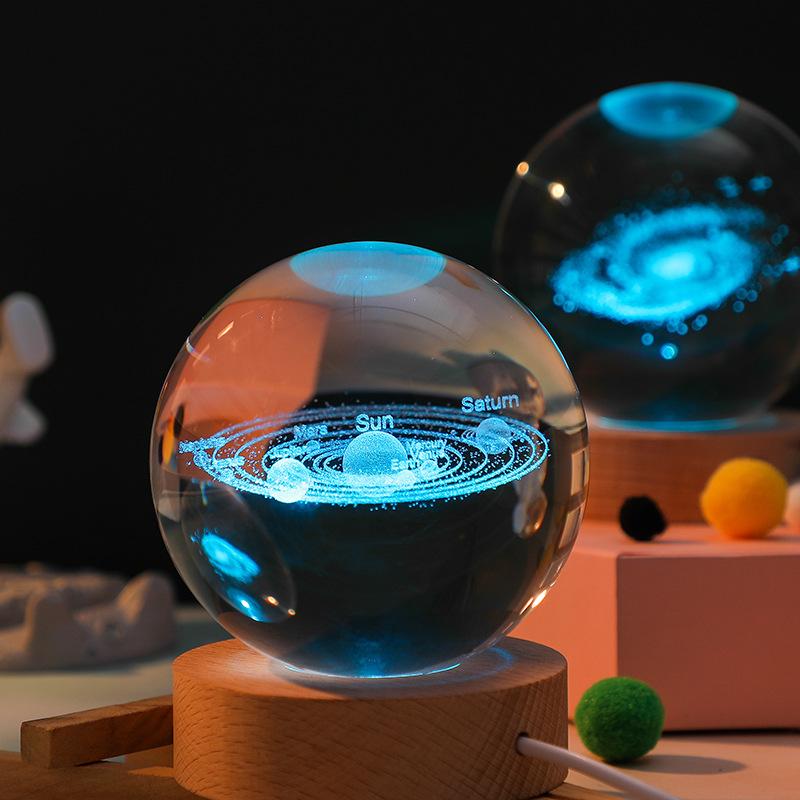 3D хрустальный шар, хрустальная планета, лазерная гравировка, глобус солнечной системы, астрономический подарок, подарок на день рождения, стеклянная сфера, украшение для дома