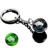 Spherical Luminous Crystal Zodiac Keychain - Virgo & Leo