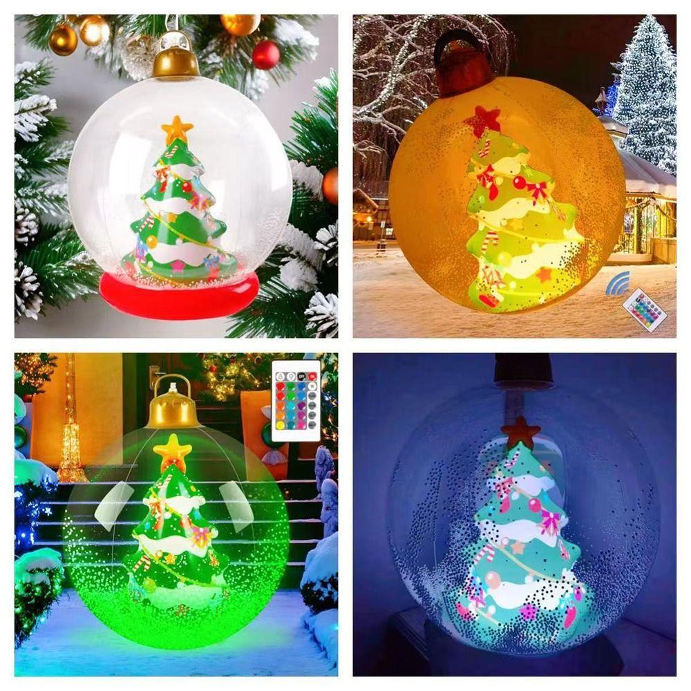 24 Inch Christmas Inflatable PVC Material Waterproof Giant Christmas Balls Clear Ball 60CM Size Outdoor Christmas Decorations