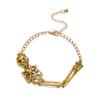 Vintage Skeleton Bracelet for Women Gothic Punk Movable Articulated Hollow Heart Eye Chain Halloween Party Jewelry Gift