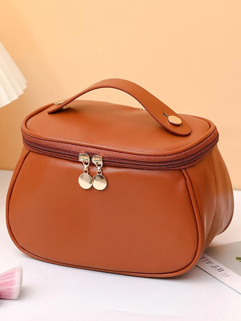 Портативная косметичка из искусственной кожи, большая водонепроницаемая косметичка, дорожная сумка для мытья посуды с ручками