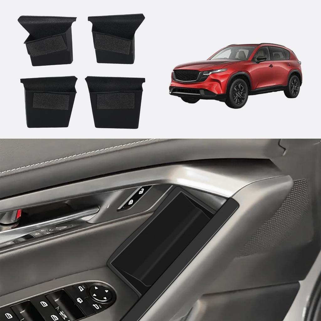 С Mazda 2026 Модель Ящик для хранения ручки двери 4 шт. Карман двери Хранение мелких предметов Внутренний лоток для ручки двери TPE Моющийся Звукопоглощение Интерьер