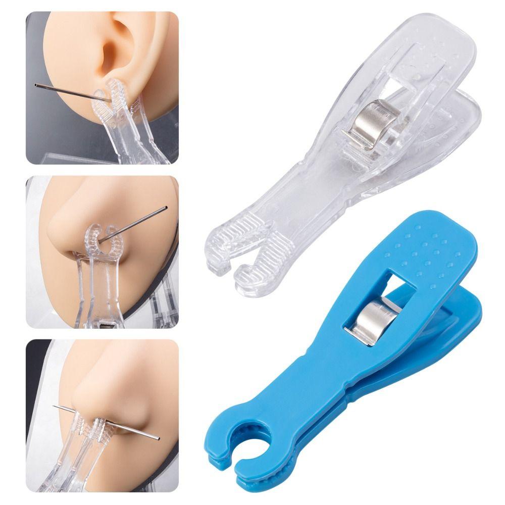 Acrylic Piercing Clamp Open Triangle Forceps Disposable Professional Tool Close Ring Needle Pipe